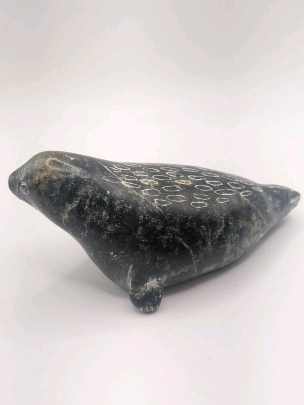 Inuit Soapstone Seal Carving – Nunavut Canada Origin – Unsigned – 5" Sculpture